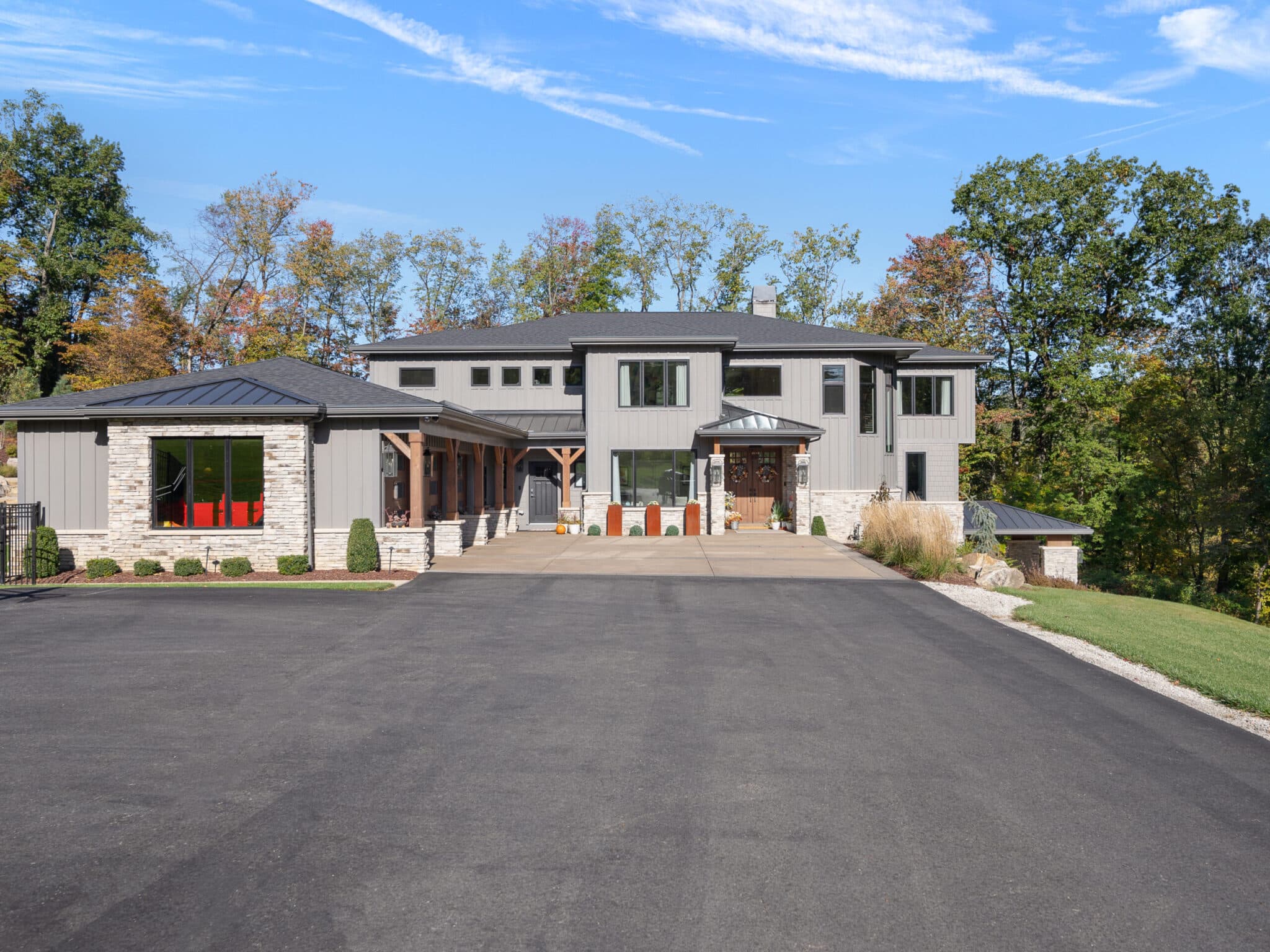 Large modern custom built home with craftsman details